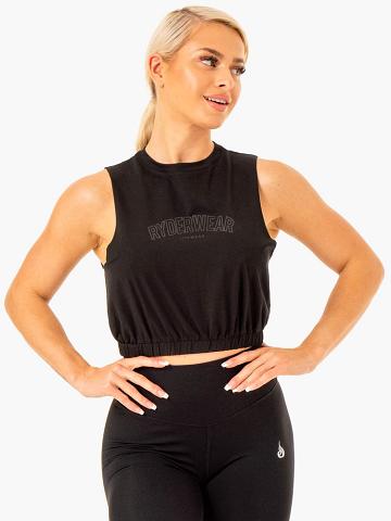 Black Ryderwear Women Tanks Boxer Muscle Women's Tanks | AU2975KI