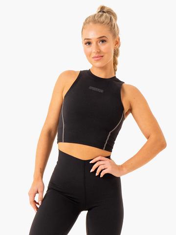 Black Ryderwear Women Tanks Highlight Compression Women's Tanks | AU2895QZ