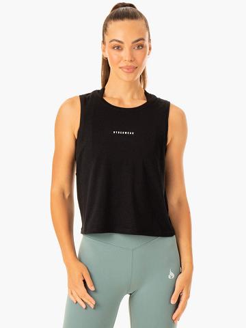 Black Ryderwear Women Tanks Revival Cotton Women's Tanks | AU2897NB