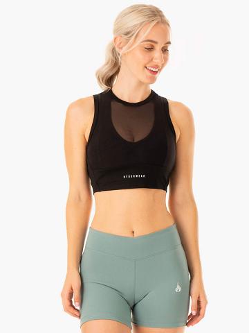 Black Ryderwear Women Tanks Revival Mesh Women's Tanks | AU2967MA