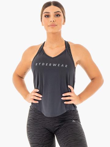 Black Ryderwear Women Tanks Wild Slinky T-Back Women's Tanks | AU3017XF