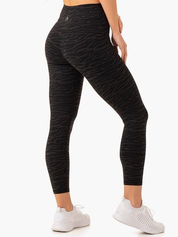 Black Zebra Ryderwear Women Leggings Transform High Waisted Women's Leggings | AU1818QZ