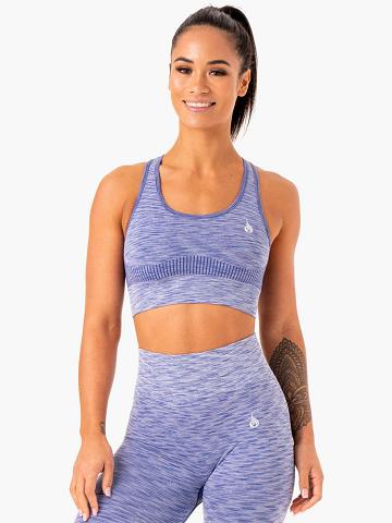 Blue Ryderwear Women Sports Bra Evolve Seamless Longline Women's Sports Bra | AU2367AP