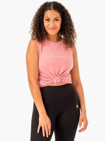 Blush Pink Ryderwear Women Tanks Foundation Muscle Women's Tanks | AU2844IS