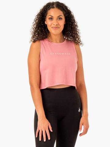 Blush Pink Ryderwear Women Tanks Hybrid Muscle Women's Tanks | AU2879JJ