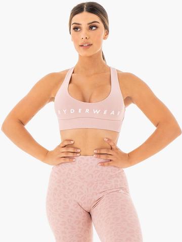 Blush Ryderwear Women Sports Bra Wild Cross Over Women's Sports Bra | AU2378MA