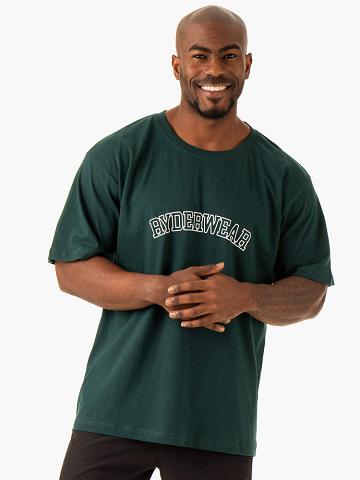 Bottle Green Ryderwear Men T Shirts Oversized Men's T Shirts | AU1276TV