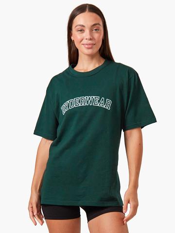 Bottle Green Ryderwear Women T Shirts Oversized Women's T Shirts | AU2742SO