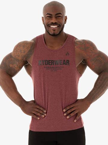 Burgundy Marl Ryderwear Men Tanks Focus Baller Tank Men's Tanks | AU1104GL