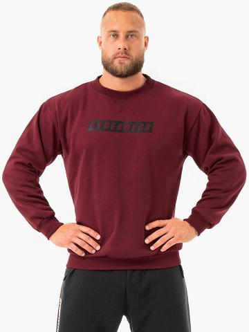 Burgundy Ryderwear Men Sweaters Force Pullover Men's Sweaters | AU1323MA