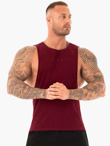 Burgundy Ryderwear Men Tanks Active Cotton Baller Tank Men's Tanks | AU1058XF