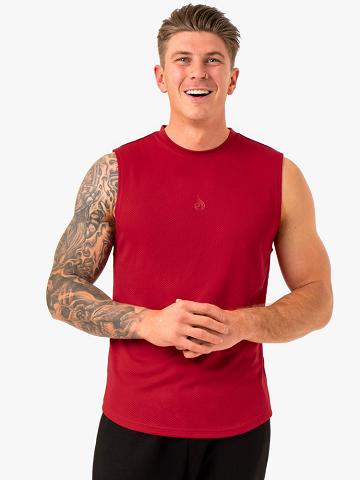 Burgundy Ryderwear Men Tanks Enhance Muscle Tank Men's Tanks | AU1092EX