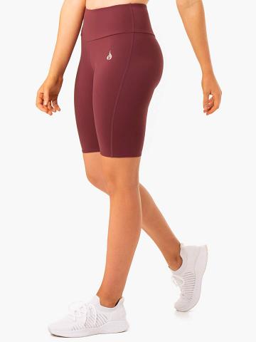 Burgundy Ryderwear Women Shorts Staples Scrunch Bum Bike Women's Shorts | AU2126VD