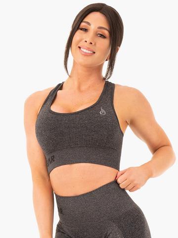 Charcoal Marl Ryderwear Women Sports Bra Seamless Staples Women's Sports Bra | AU2566ZG