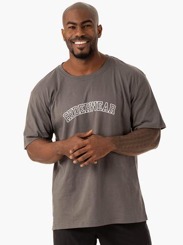 Charcoal Ryderwear Men T Shirts Oversized Men's T Shirts | AU1277YU