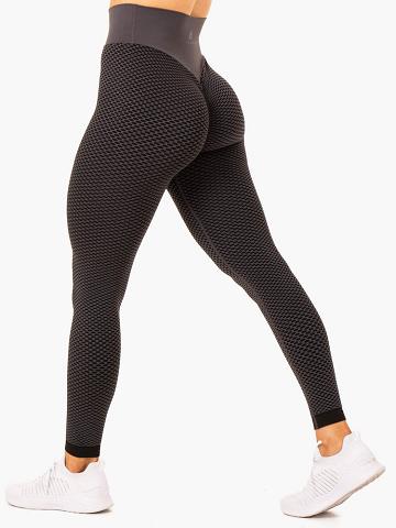 Charcoal Ryderwear Women Leggings Honeycomb Scrunch Seamless Women's Leggings | AU1753FM