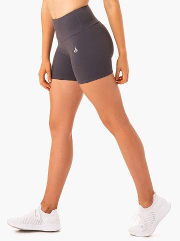 Charcoal Ryderwear Women Shorts Staples Scrunch Bum Mid Length Women's Shorts | AU1997BC