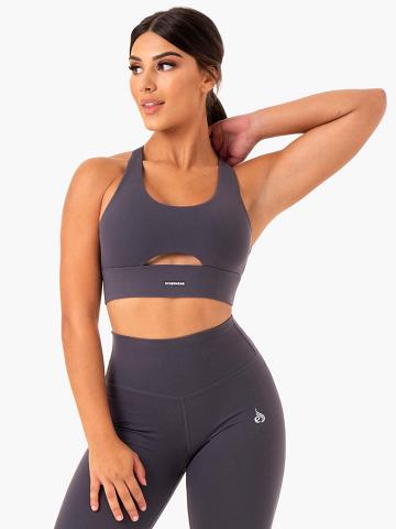 Charcoal Ryderwear Women Sports Bra Base Racer Back Women's Sports Bra | AU2483NB