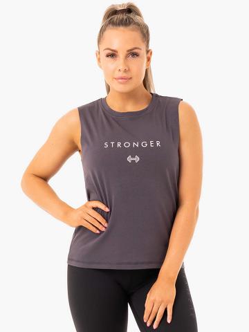 Charcoal Ryderwear Women Tanks Ladies Baller Women's Tanks | AU3018ZG