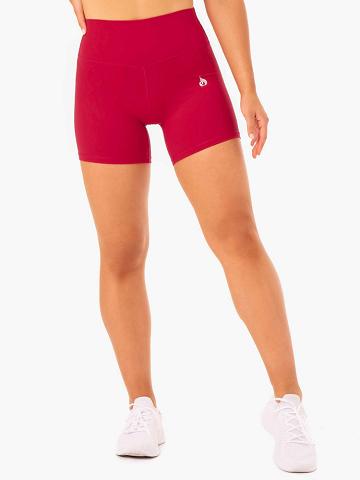 Cherry Red Ryderwear Women Shorts Base High Waisted Women's Shorts | AU1995CE