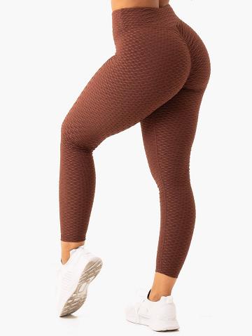 Chocolate Ryderwear Women Leggings Optic Scrunch Bum Women's Leggings | AU1779FM