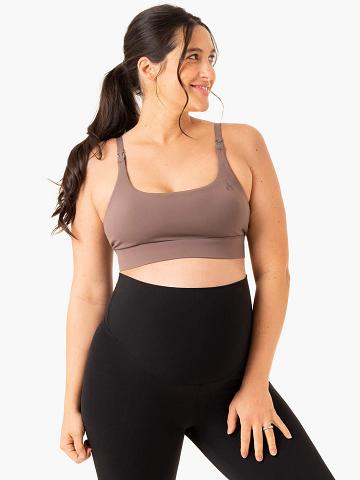 Chocolate Ryderwear Women Sports Bra Active Bump Women's Sports Bra | AU2215IS