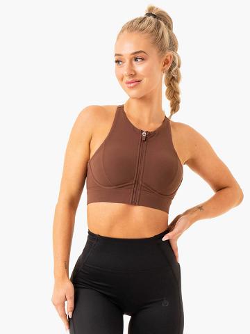 Chocolate Ryderwear Women Sports Bra Critical High Impact Women's Sports Bra | AU2241IS