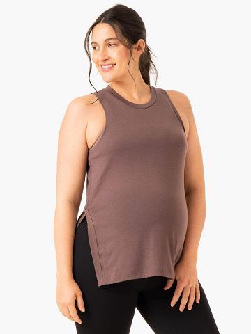 Chocolate Ryderwear Women Tanks Active Bump Women's Tanks | AU2805ZG