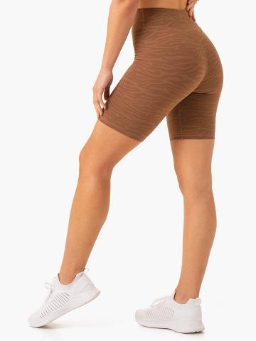 Chocolate Zebra Ryderwear Women Shorts Transform Mid Length Women's Shorts | AU2065FM