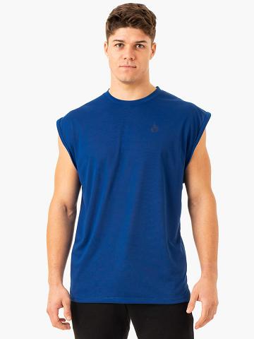 Cobalt Blue Ryderwear Men Tanks Heritage Wide Cut Tank Men's Tanks | AU1131HK