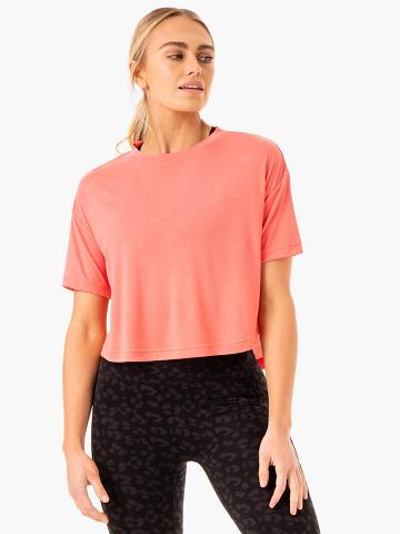 Coral Ryderwear Women T Shirts Ultra Scoop Women's T Shirts | AU2726WY