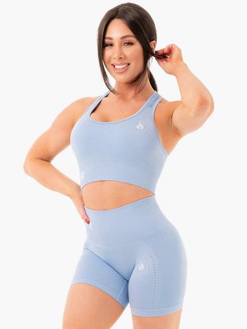 Denim Blue Marl Ryderwear Women Sports Bra Seamless Staples Women's Sports Bra | AU2524PQ