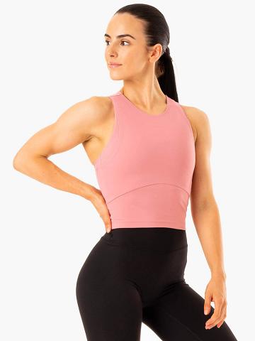 Dusty Pink Ryderwear Women Tanks NKD Refine Women's Tanks | AU2950JJ