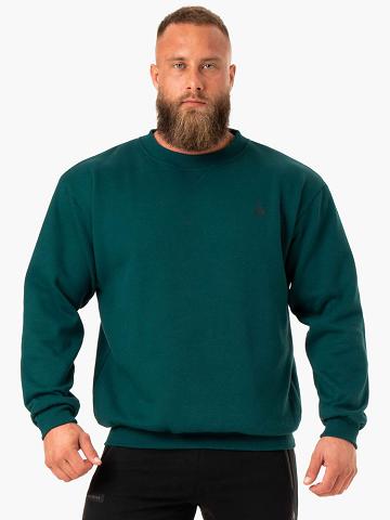 Emerald Ryderwear Men Sweaters Reset Fleece Crew Neck Men's Sweaters | AU1334AP