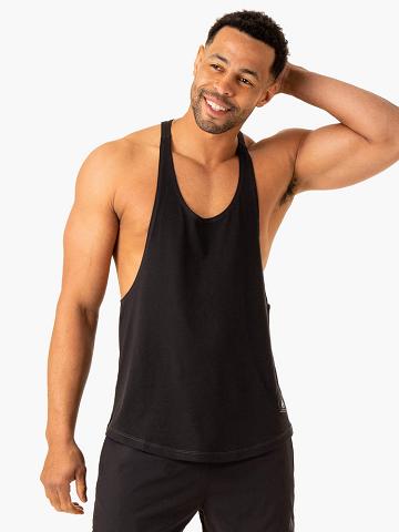 Faded Black Ryderwear Men Gym Stringers Vital Stringer T-Back Men's Gym Stringers | AU1542AP