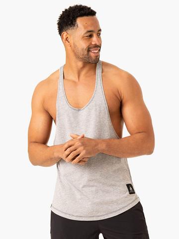 Grey Marl Ryderwear Men Gym Stringers Vital Stringer T-Back Men's Gym Stringers | AU1544DN