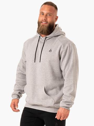 Grey Marl Ryderwear Men Hoodie Reset Pullover Men's Hoodie | AU1479MA