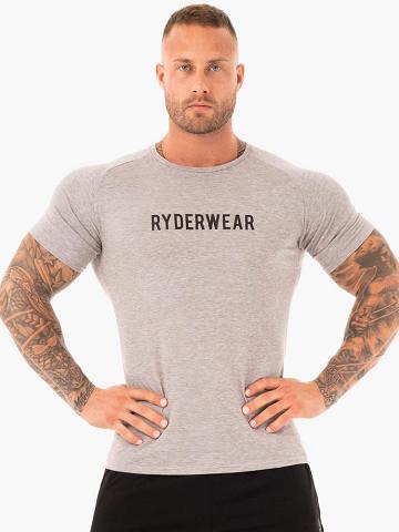 Grey Marl Ryderwear Men T Shirts Active Men's T Shirts | AU1193MA