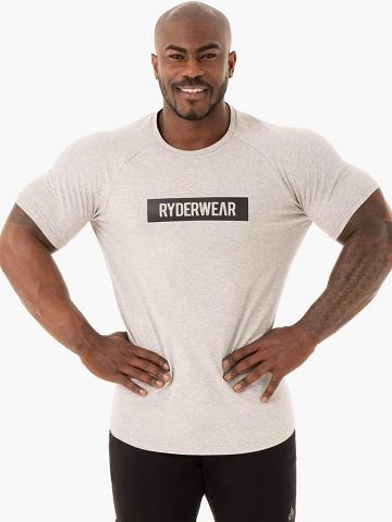 Grey Marl Ryderwear Men T Shirts Base Men's T Shirts | AU1195WY