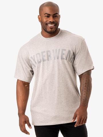 Grey Marl Ryderwear Men T Shirts Force Oversized Men's T Shirts | AU1232DN