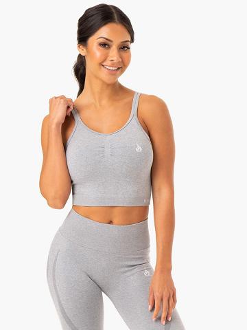 Grey Marl Ryderwear Women Sports Bra Sculpt Seamless Tank Women's Sports Bra | AU2425TV