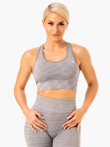 Grey Ryderwear Women Sports Bra Evolve Seamless Longline Women's Sports Bra | AU2335JJ