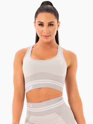 Grey Ryderwear Women Sports Bra Freestyle Seamless Longline Women's Sports Bra | AU2548SO