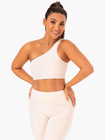 Ivory Ryderwear Women Sports Bra Adapt One Shoulder Women's Sports Bra | AU2334KI