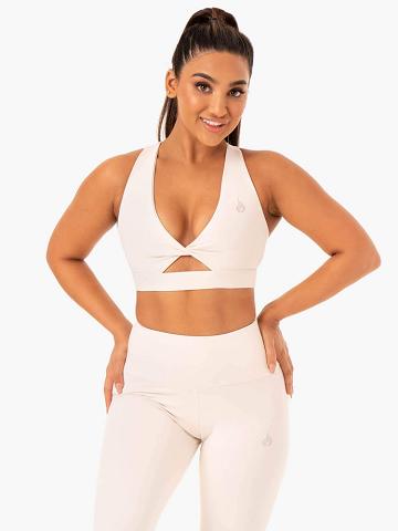 Ivory Ryderwear Women Sports Bra Adapt Twist Women's Sports Bra | AU2346YU