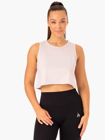 Ivory Ryderwear Women Tanks Hybrid Muscle Women's Tanks | AU2981DN