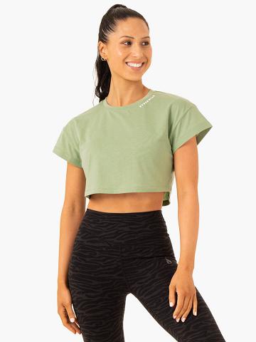 Jade Green Ryderwear Women T Shirts Energy Cap Sleeve Women's T Shirts | AU2794TV