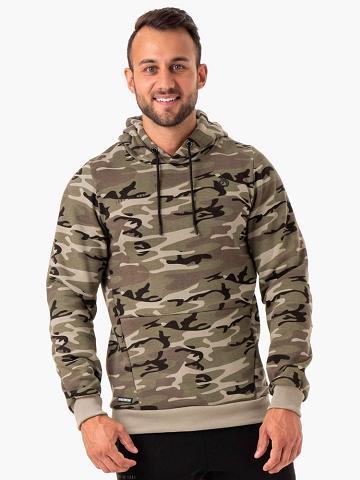 Khaki Camo Ryderwear Men Hoodie Camo Tech Pullover Men's Hoodie | AU1456EX