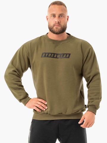 Khaki Ryderwear Men Sweaters Force Pullover Men's Sweaters | AU1321BC