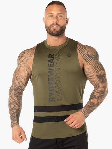 Khaki Ryderwear Men Tanks Evo Mesh Baller Tank Men's Tanks | AU1095YU